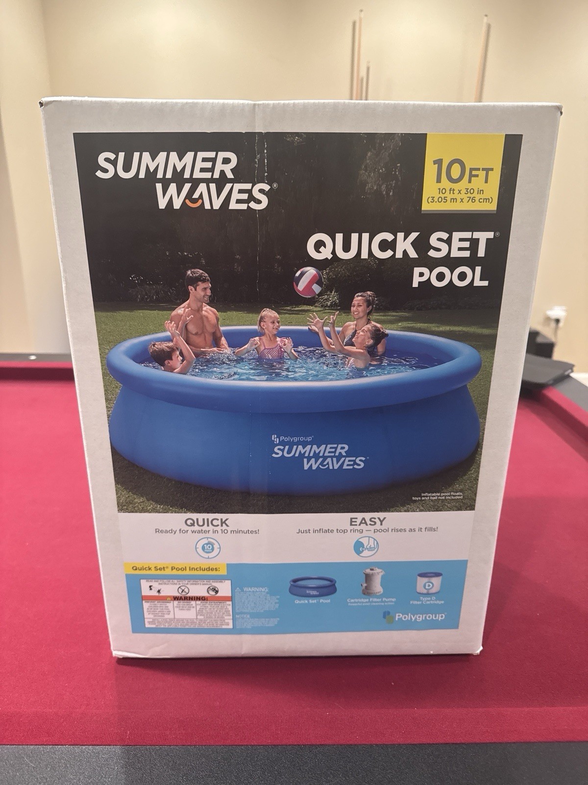 Summer Waves 10 ft X 30 in Quick set Ring Pool With Filter Pump In Hand gallery