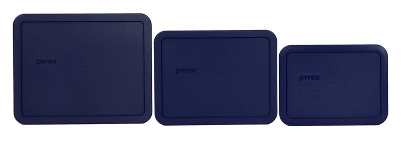 Pyrex 7212-PC 7211-PC 7210-PC Blue Replacement Storage Lid 3PK for Glass Dish gallery