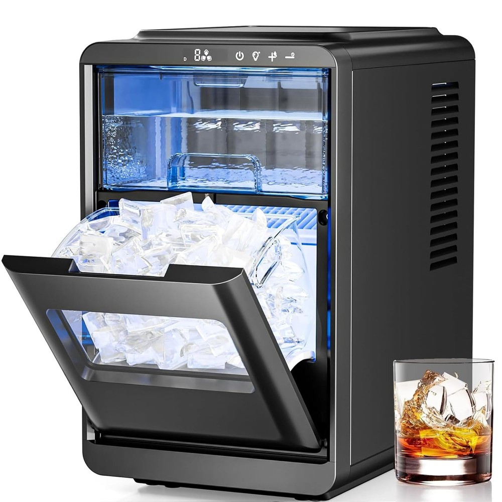 Electactic Crescent Luna Ice Maker - 28Lbs/24H, 16 Cubes in 6 Mins, Office, RV