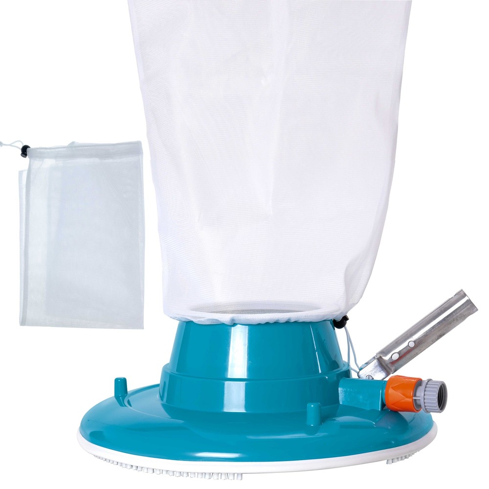 Swimming Pool Leaf Terminator Vacuum, 15" Cleaner, 2 Debris Eater Bags, 8 Jets