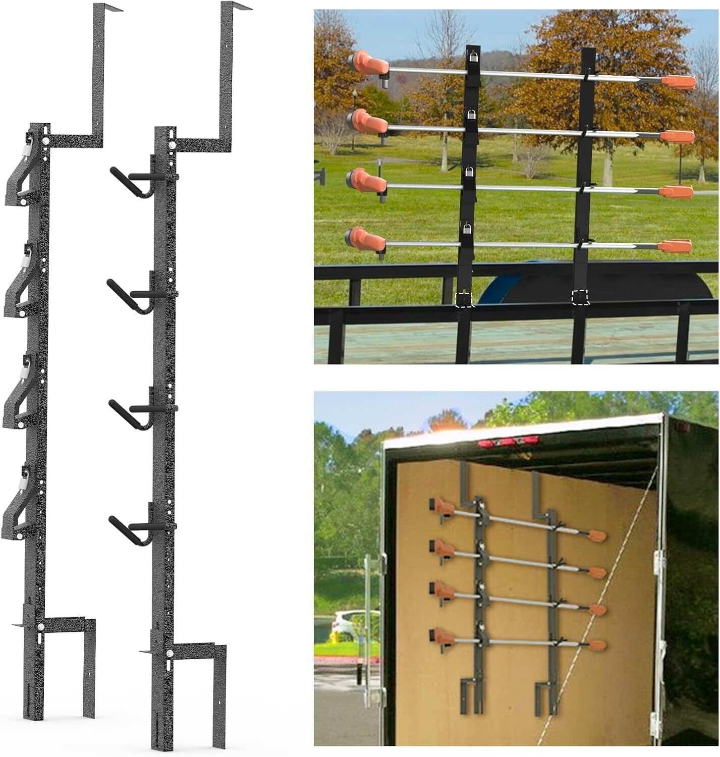 4Place Trimmer Rack Trim line Holder w/Lock for Enclosed Trailer Racks Open Land gallery
