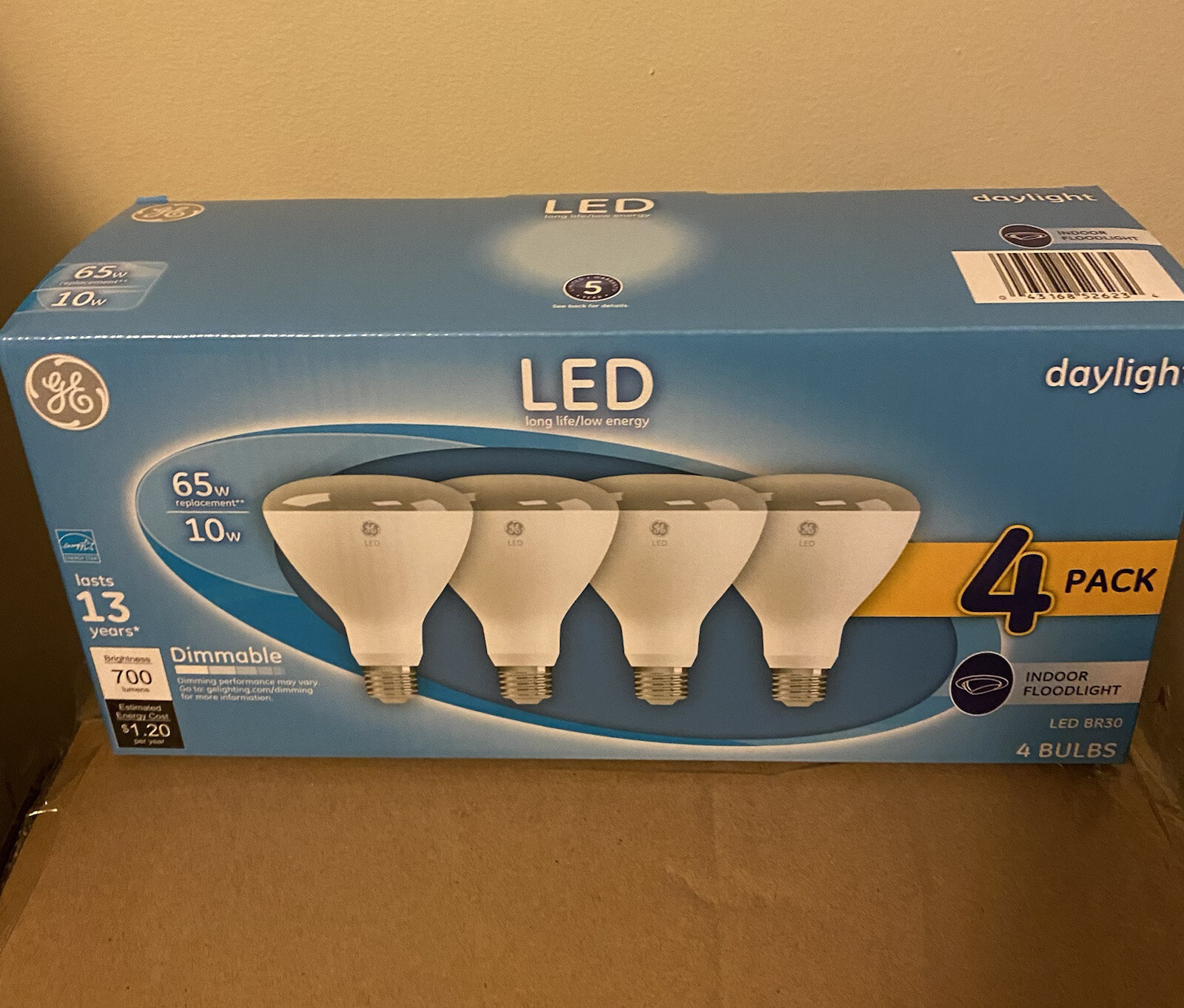 GE LED Lightbulbs BR30Daylight Dimmable Indoor Flood Lights 65W 10W (4 pack)NEW gallery