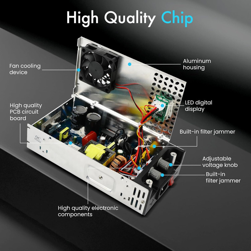 Adjustable 0-24V Power Supply 25A 600W, 110V AC to DC 0-24V Buck Converter 0-25A gallery
