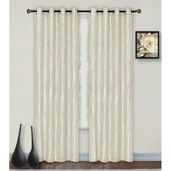 Ivory Solid Grommet Room Darkening Curtain – 55 In. W X 84 In. L
