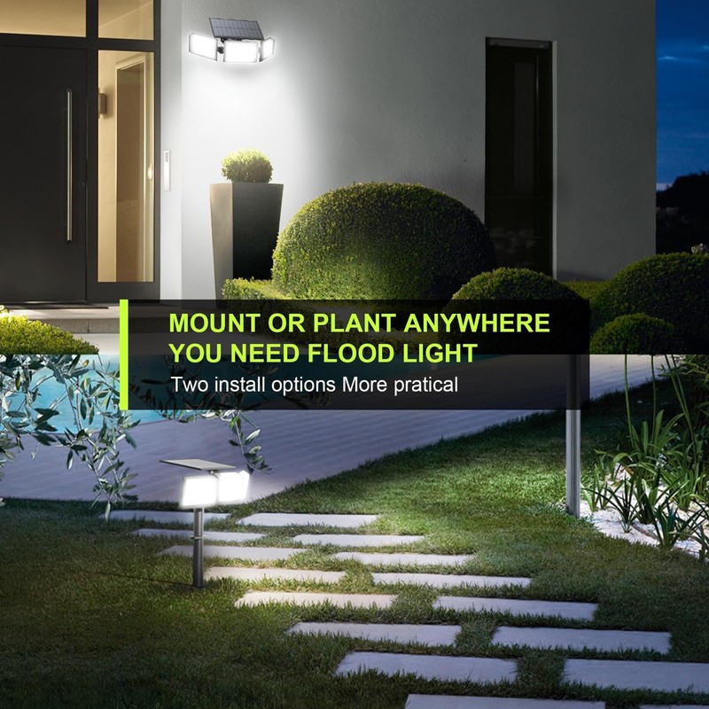 Motion Sensor Outdoor Lights, 3600LM 260 LED Solar Lights with 2 Install Opti... gallery