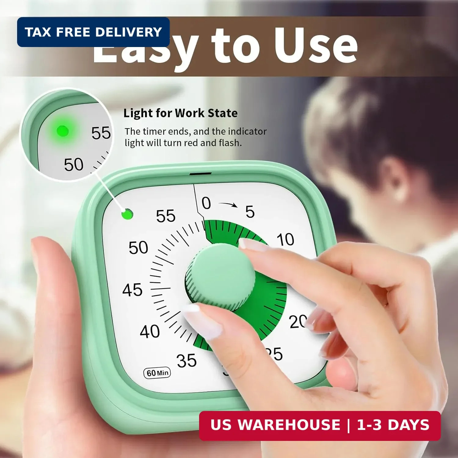 Visual Timer, Pomodoro Timers for Kids Adults, 60-Minute Countdown Desk Timer fo gallery