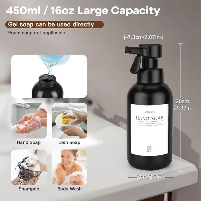 Smart Automatic Gel Liquid Soap Dispenser 16oz Amber Bathroom Battery Operated gallery