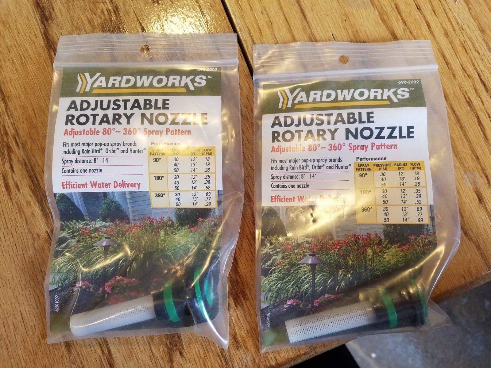 Adjustable Rotary Nozzle 80-360 degrees spray Yardworks NEW! 6902202 Lot x2 gallery