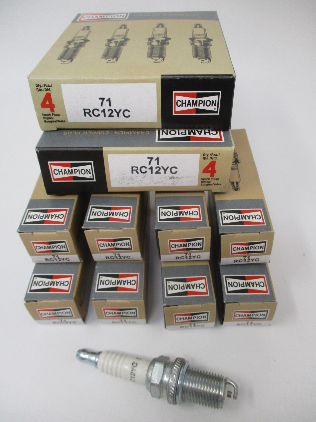 8 Champion Spark Plugs RC12YC 71G Copper Plus Nickel Cross for a NGK BKR5E 7938 gallery