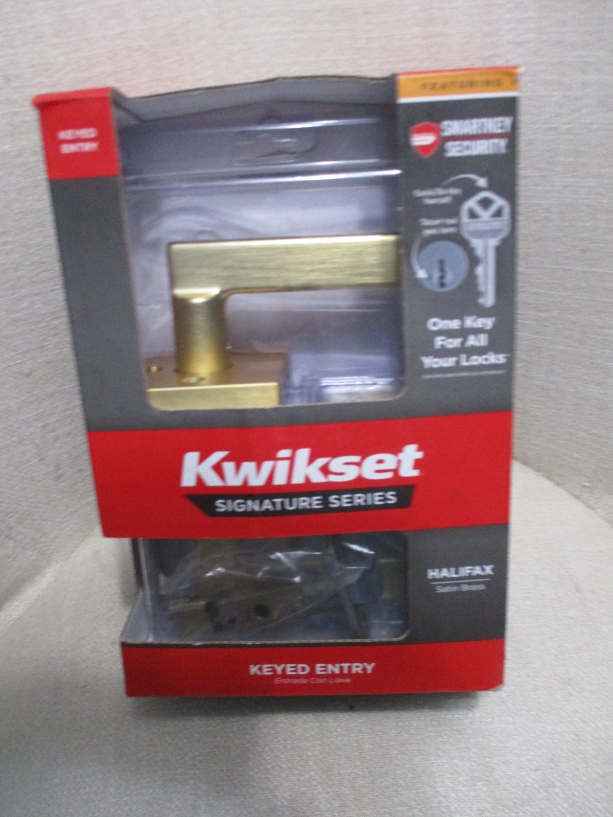 Kwikset Signature Series Keyed Entry Halifax Satin Brass New 97402-933 gallery