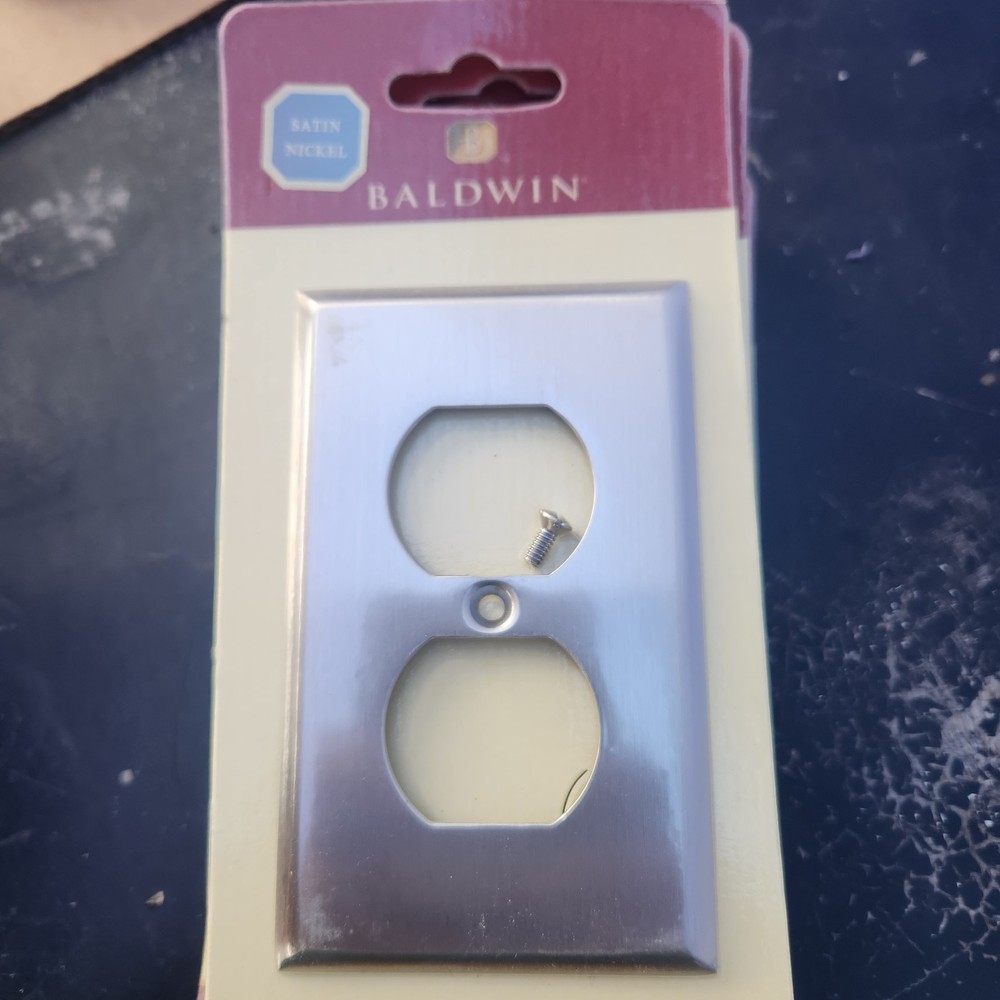 Baldwin 4752-150-CD Solid Brass Duplex Switch Plate Satin Nickel Cover