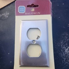 Baldwin 4752-150-CD Solid Brass Duplex Switch Plate Satin Nickel Cover