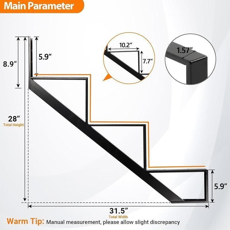 Steel Stair Stringer Riser 2 Pack Heavy Duty Stair Step Support Outdoor Use gallery