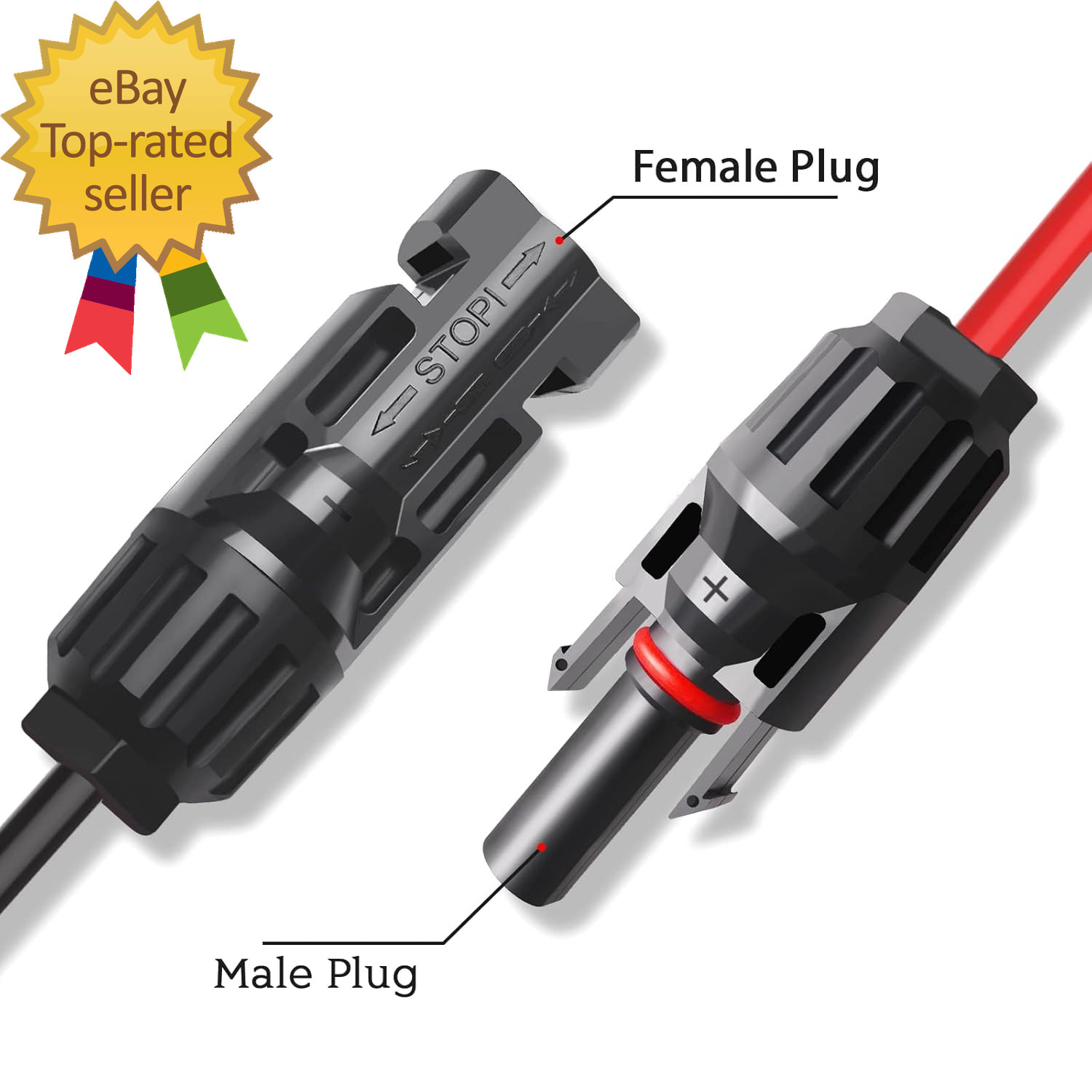 Solar Panel Connectors to SAE Adapter Cable 10AWG Solar to SAE PV Extension Wire gallery