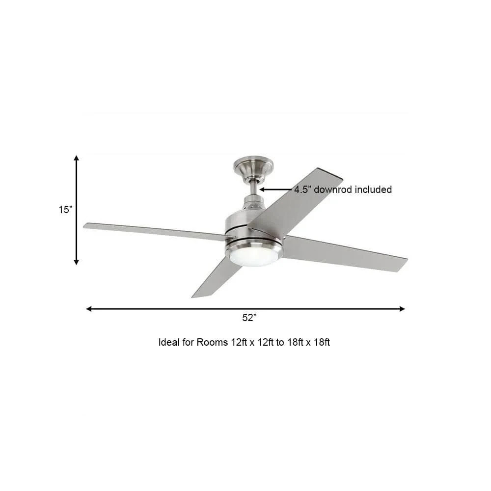 Mercer 52 in. Integrated LED Indoor Brushed Nickel Ceiling Fan gallery