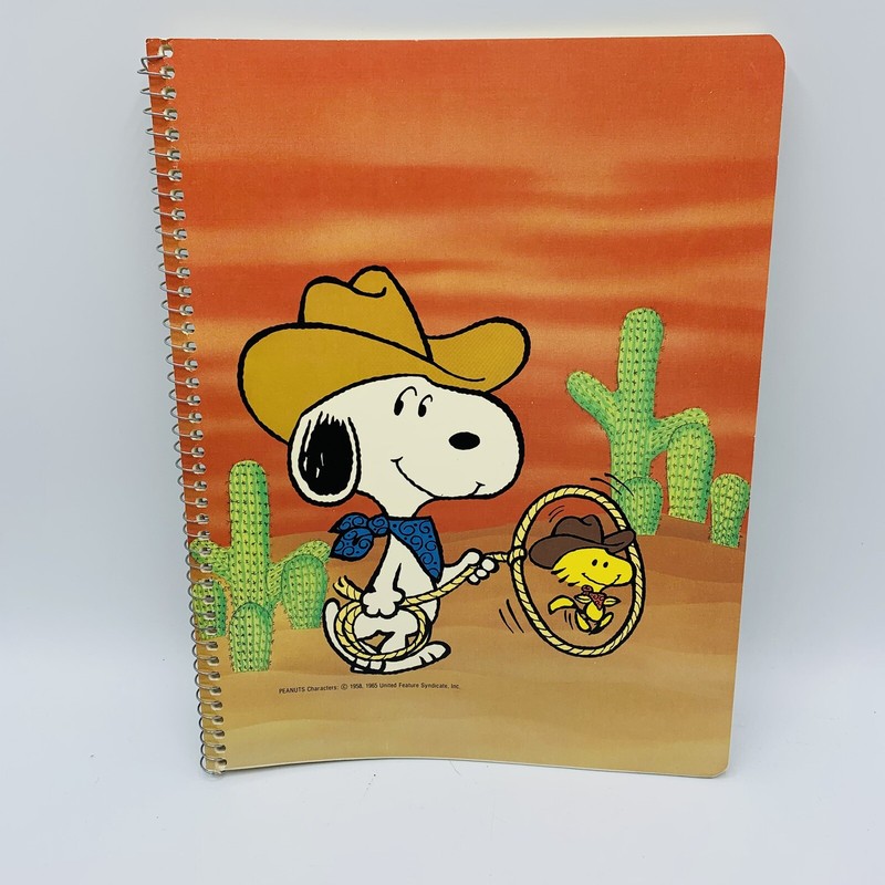 5 Snoopy Peanuts Spiral Bound Notebooks Unused Vtg Rare 80s Butterfly Originals gallery