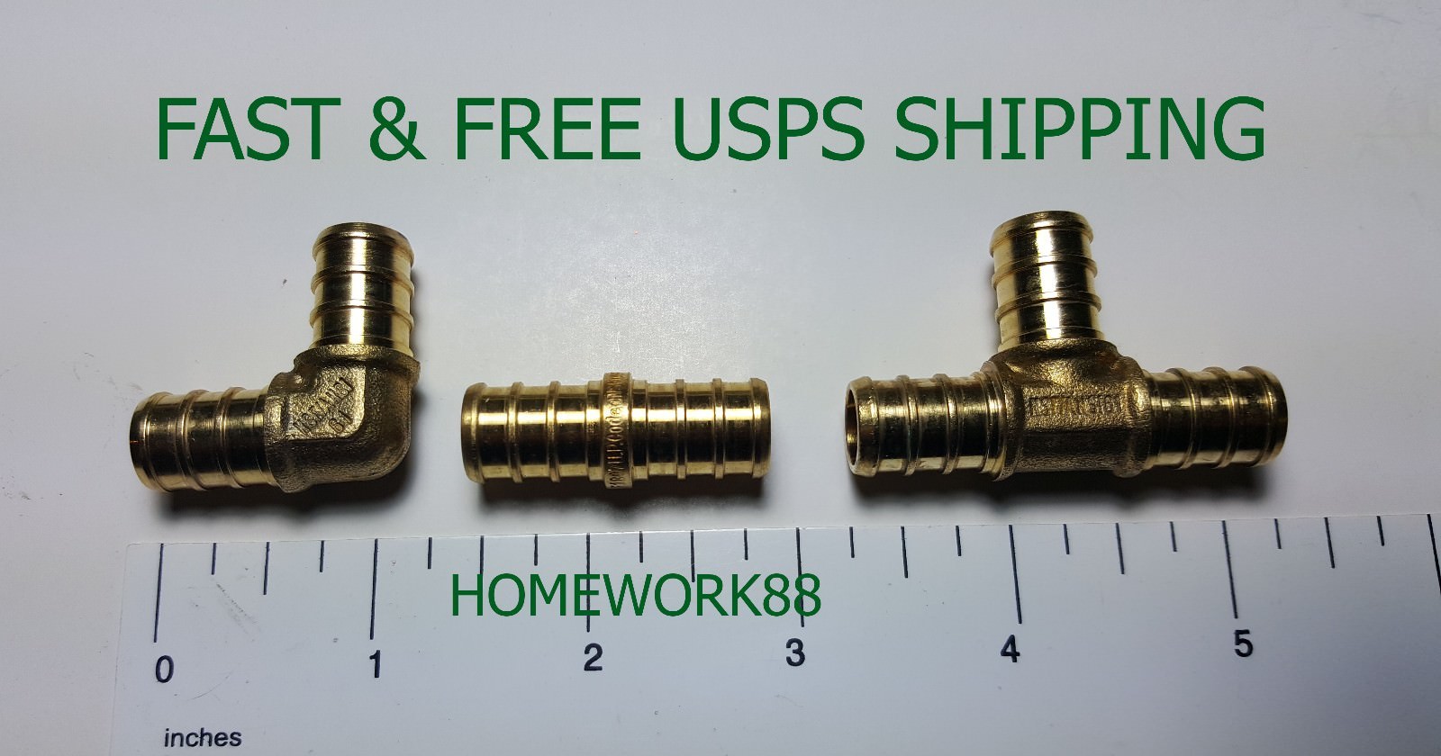30 Pcs 1/2" Pex Elbow, 1/2" Pex Coupling, 1/2" Pex Tee, Lead Free Brass gallery