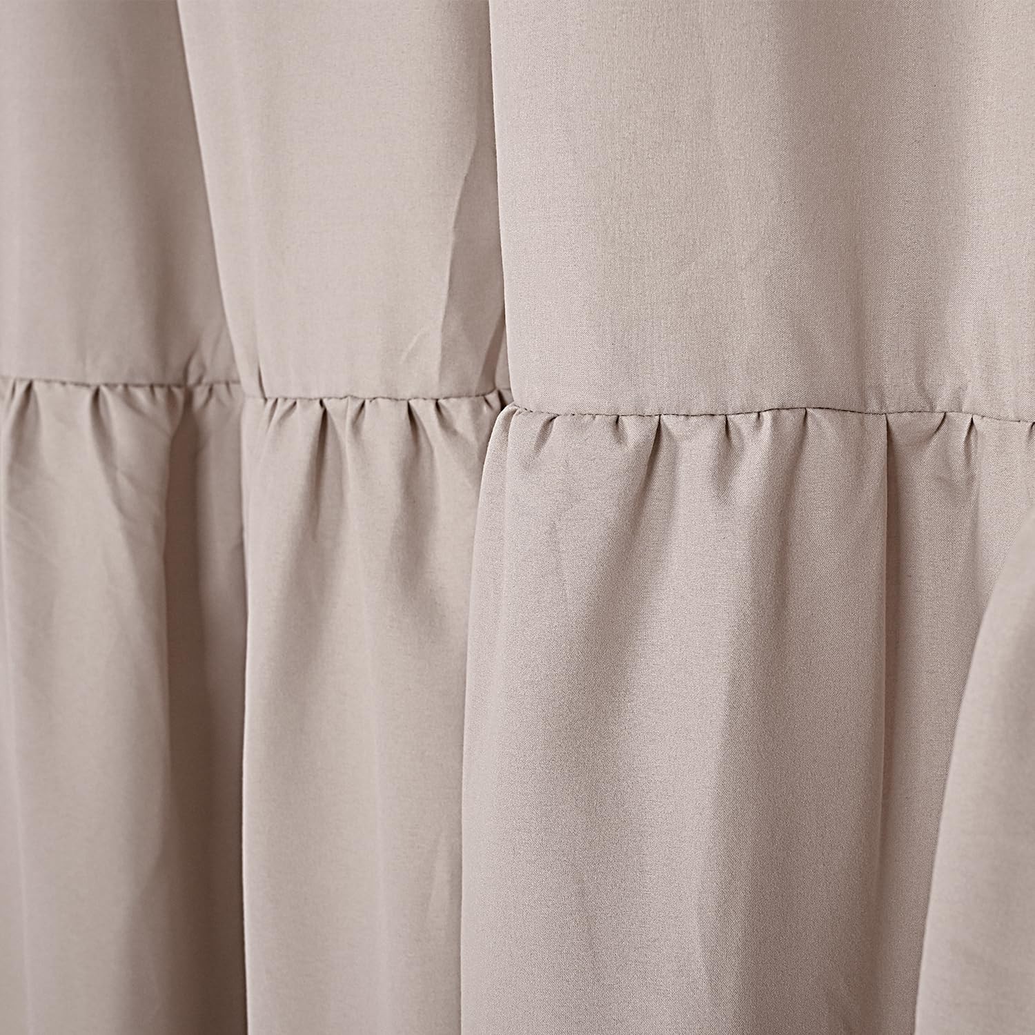 Ruffled Farmhouse Shower Curtain,Neutral Soft Fabric,Country and Chic Style,7... gallery