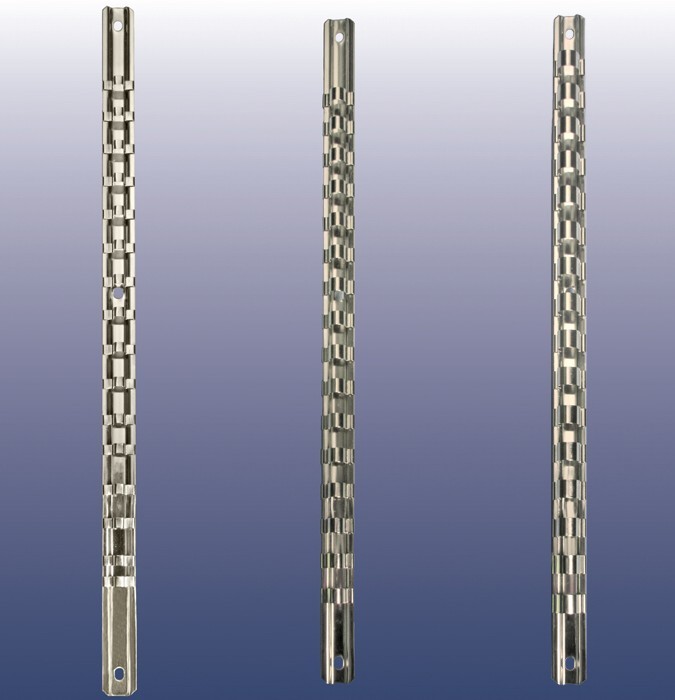 Ullman Steel Socket Rail Set Organizer Holder 3pc 1/4 3/8 1/2 Metric SAE USA gallery