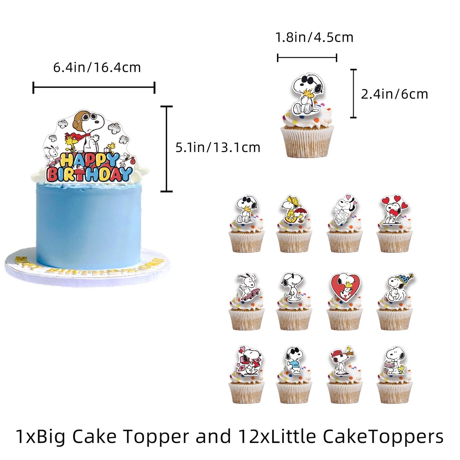 Snoopy Theme Birthday Party Supplies Set Balloon Banner Cake Toppers US Stock gallery