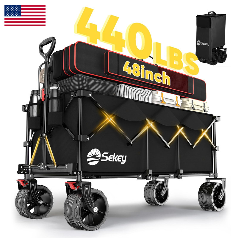 Sekey 48L Collapsible Foldable Extended Wagon 440Lbs Weight Capacity Heavy Duty gallery