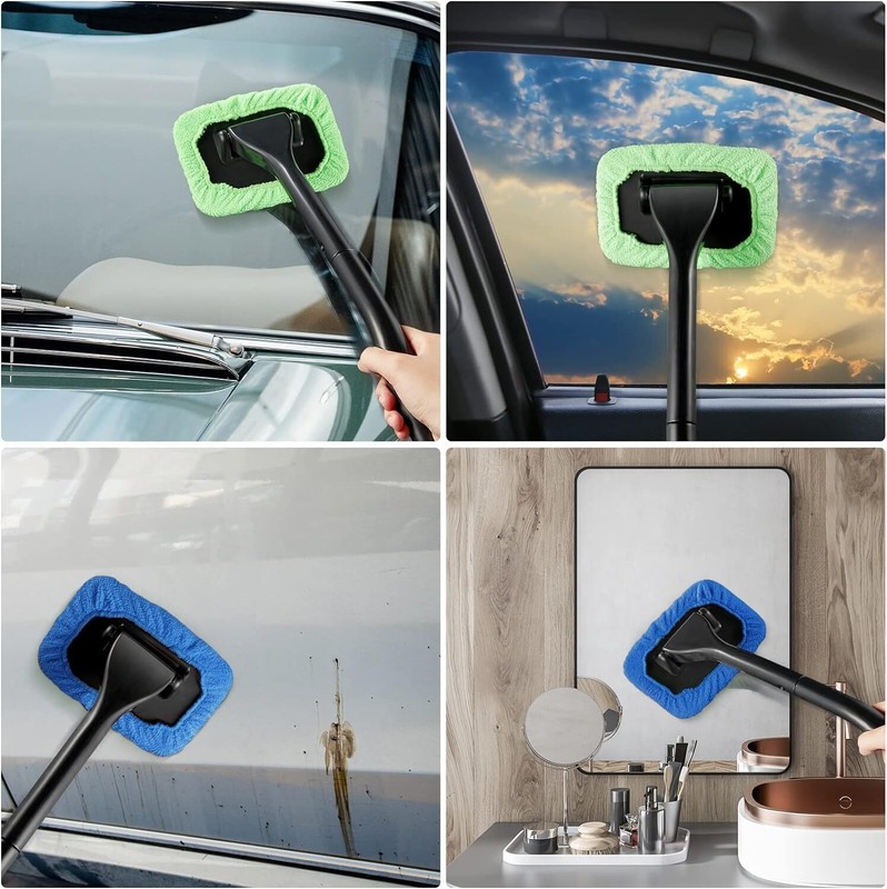 6× Window Windshield Cleaning Tool Microfiber Car Wiper Cleaner Glass Brush US gallery