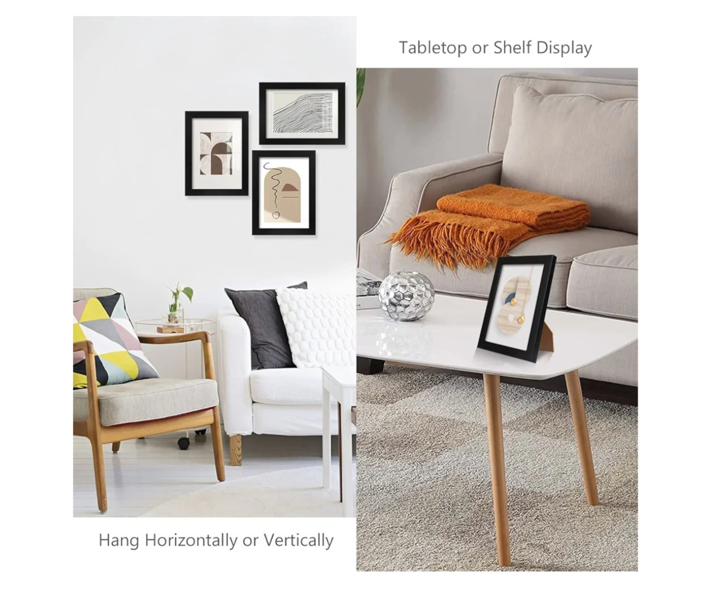 PECULA 2 Pack 5x7 Picture Frame, Black Picture Frame for Wall B28 gallery