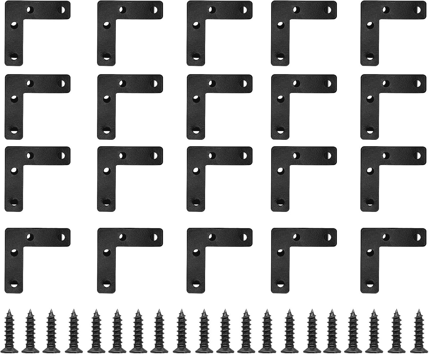 20 PCS 2 X 2 Inch Black L Bracket, L Right Angle Flat Corner Bracket (50 X 50Mm) gallery