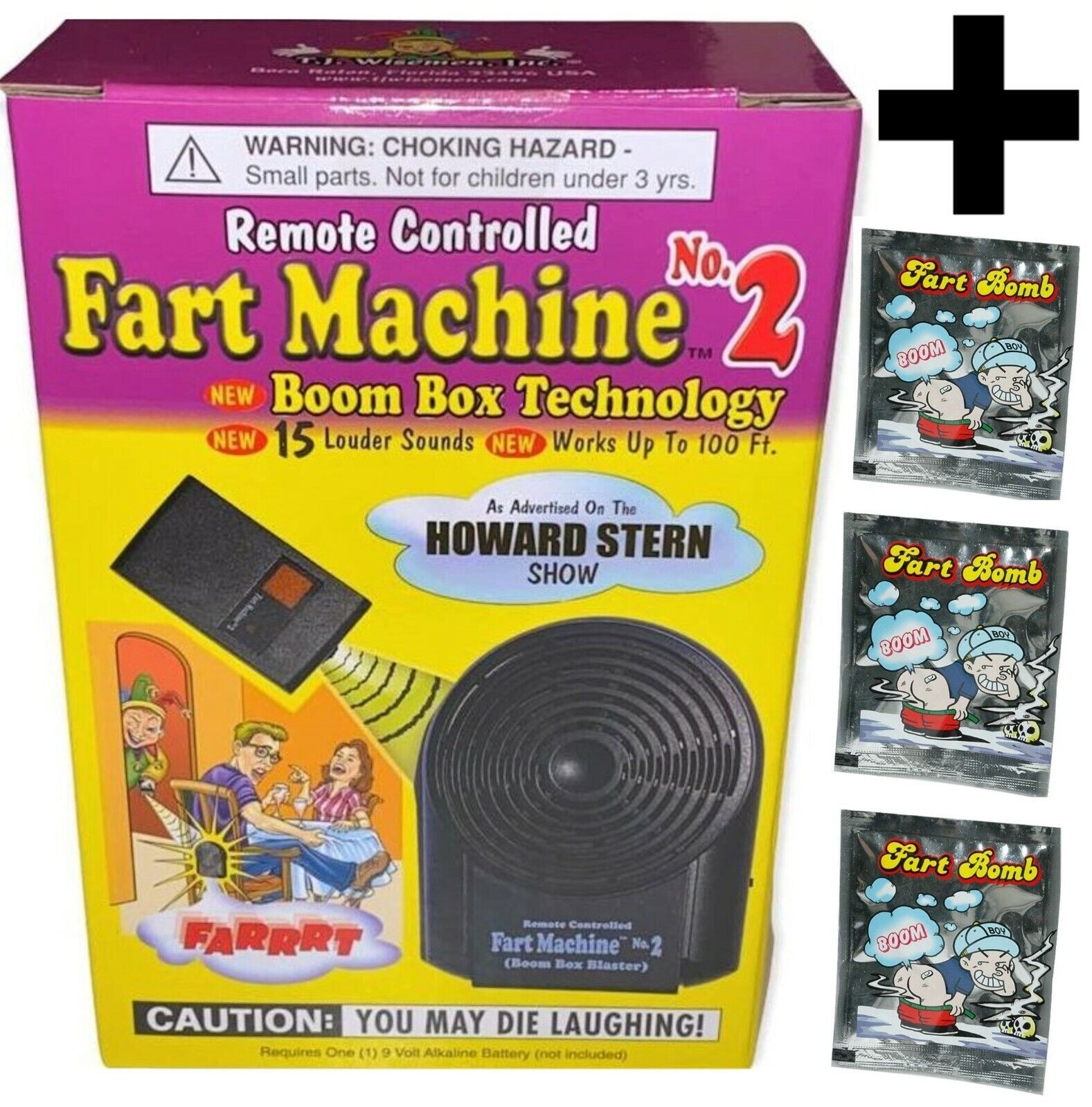 #2 Remote Controlled Fart Machine + 3 Prank Fart Stink Bomb Bags - COMBO SET gallery