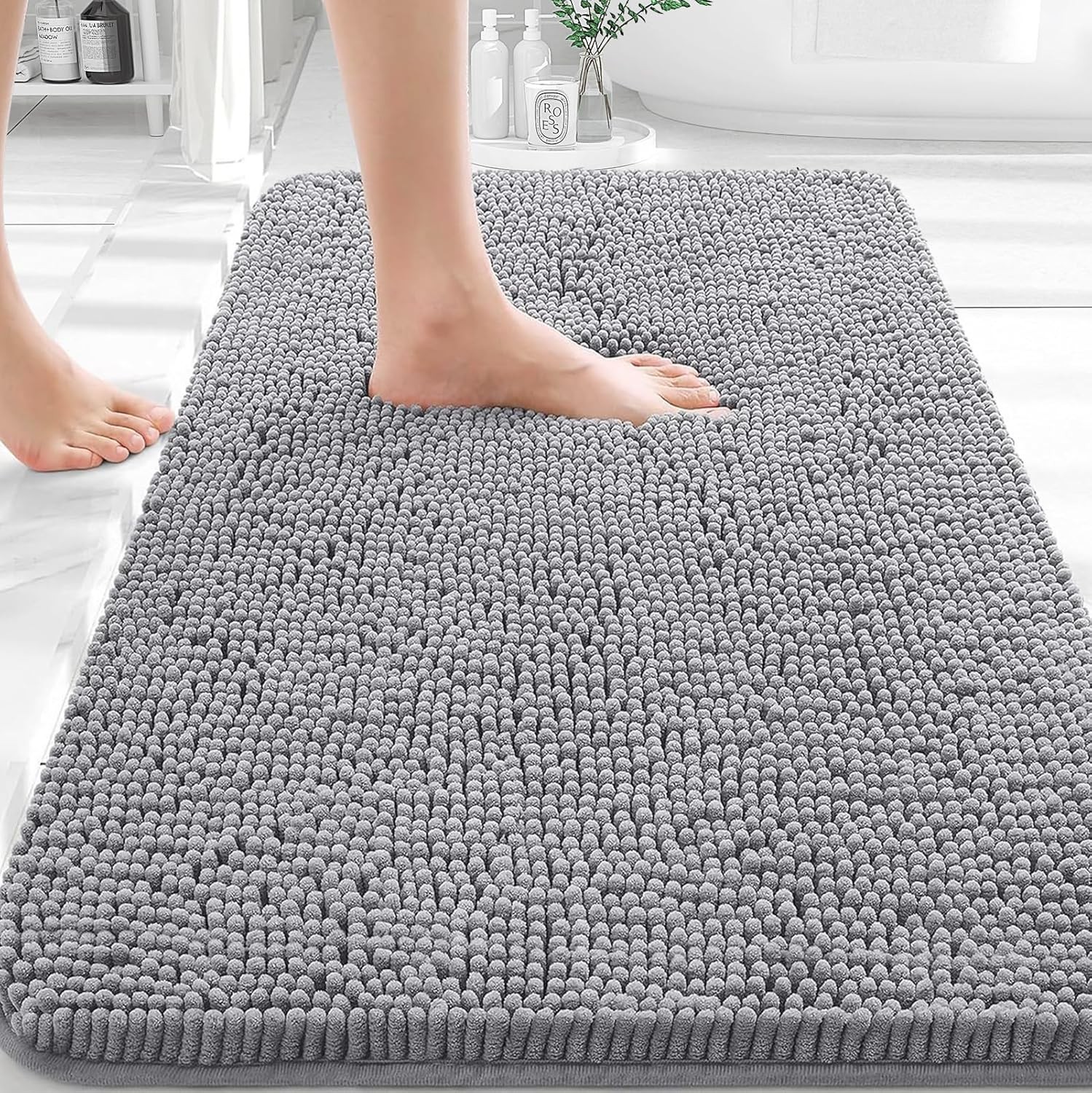 Bathroom Rugs, Extra Soft Absorbent Chenille Bath Rugs, Rubber Backing Quick gallery