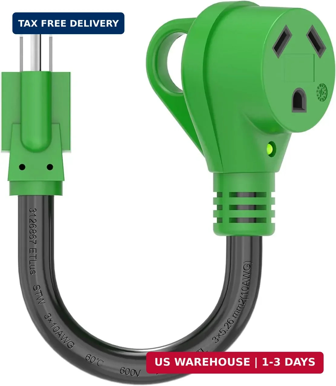 RVGUARD 30 Amp to 110 Volt RV Adapter Cord 12 Inch, NEMA 5-15P to NEMA TT-30R El gallery