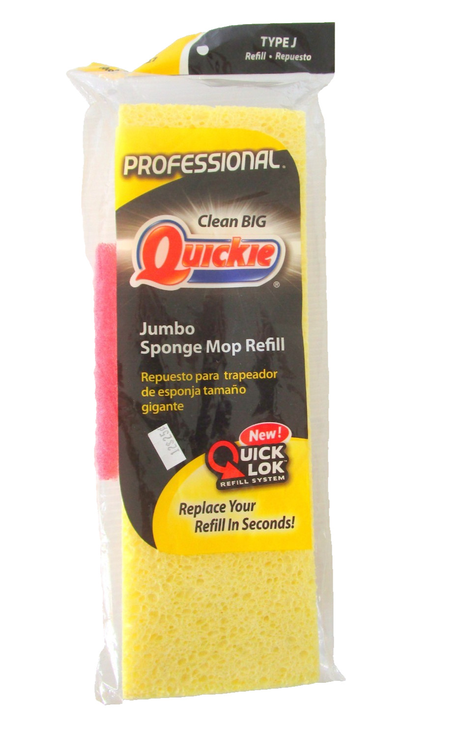 Quickie Jumbo Professional Sponge Mop Refill Type J Mop #020/027 New Sealed USA gallery