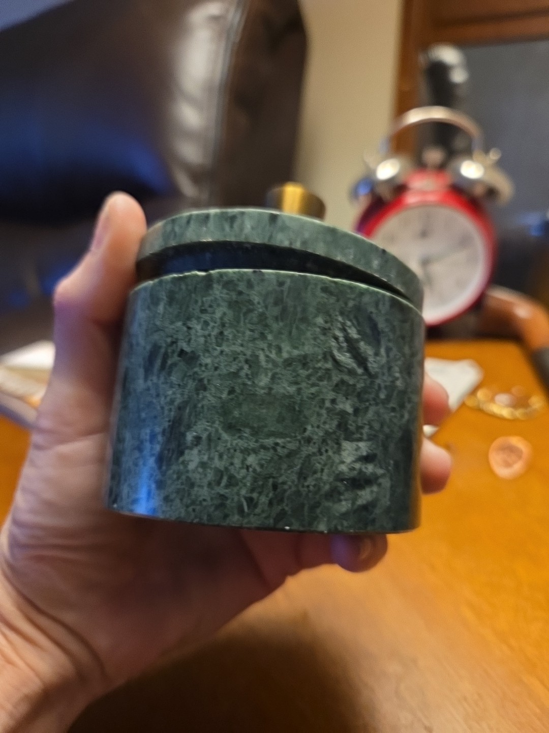 Indian Green Marble (Verde Guatemala). Handcrafted Green Marble Salt Celler gallery