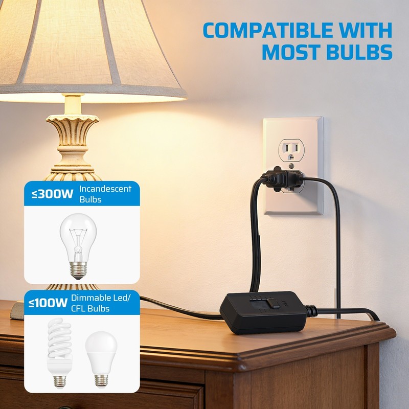 Plug in Dimmer Switch for Lamp, Table Lamp Dimmer for Dimmable LED/CFL Lights gallery