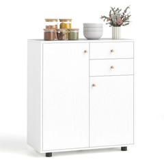 Kitchen Sideboard Buffet Cabinet w/2 Drawers, 2 Doors and 3 Adjustable Shelves