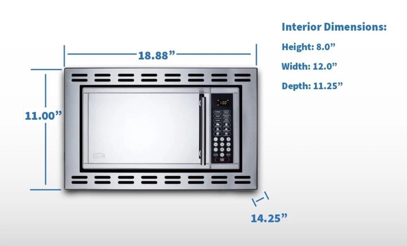 Summit 24” Over The Range Built In Microwave, 0.9 cu.ft. Stainless Steel- OTR24 gallery