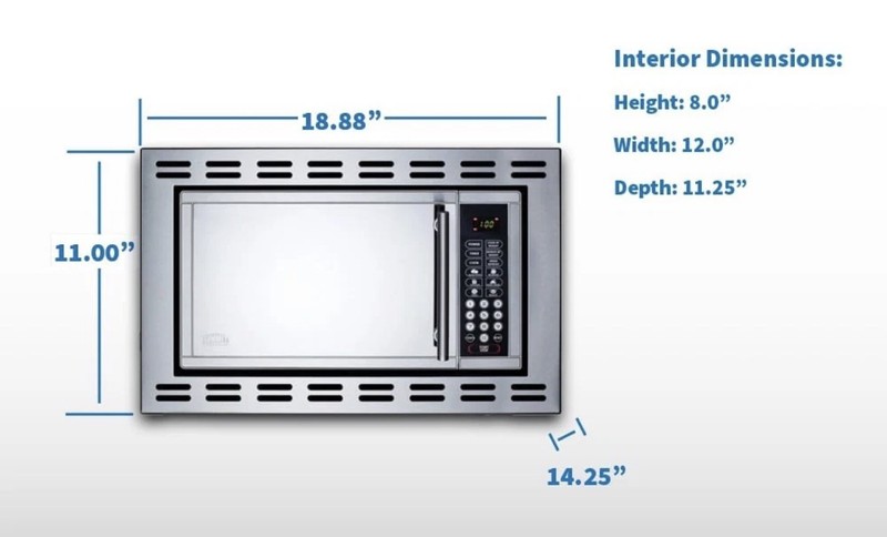 Summit 24” Over The Range Built In Microwave, 0.9 cu.ft. Stainless Steel- OTR24 gallery
