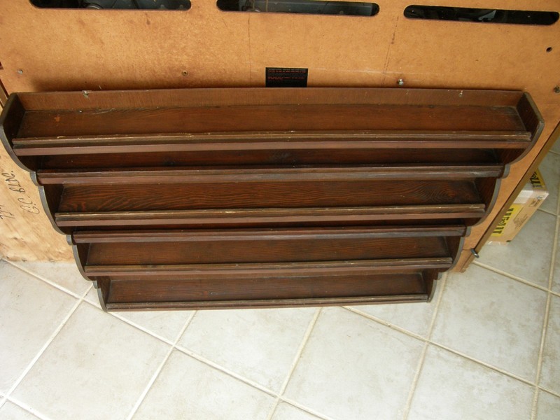Rectangular Wooden 6 Horizontal Rows Wall Shelf 36" long x 28" high x 4" deep gallery