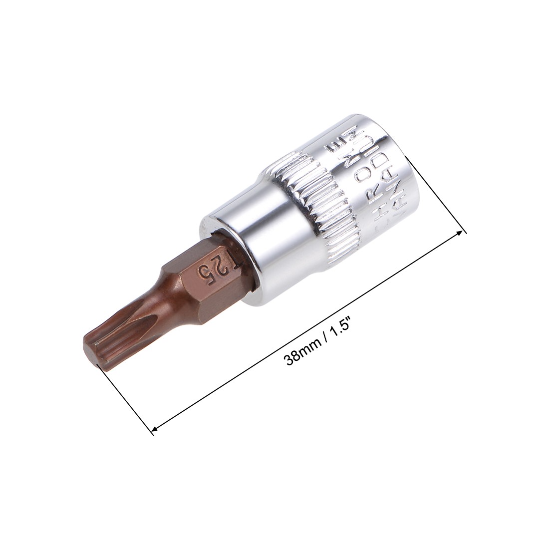 1/4" Drive T25 Torx Bit Socket 38mm Length for DIY S2 Steel CR-V Sockets 2pcs gallery