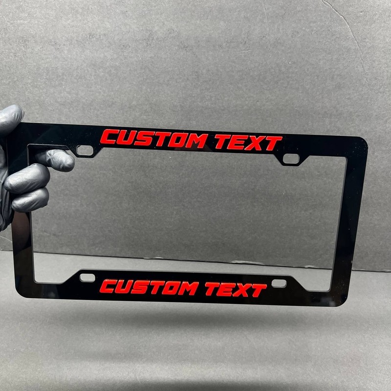 Personalized TEXT NAME LOGO Custom Car License Plate Frame 3D Laser Multicolor gallery