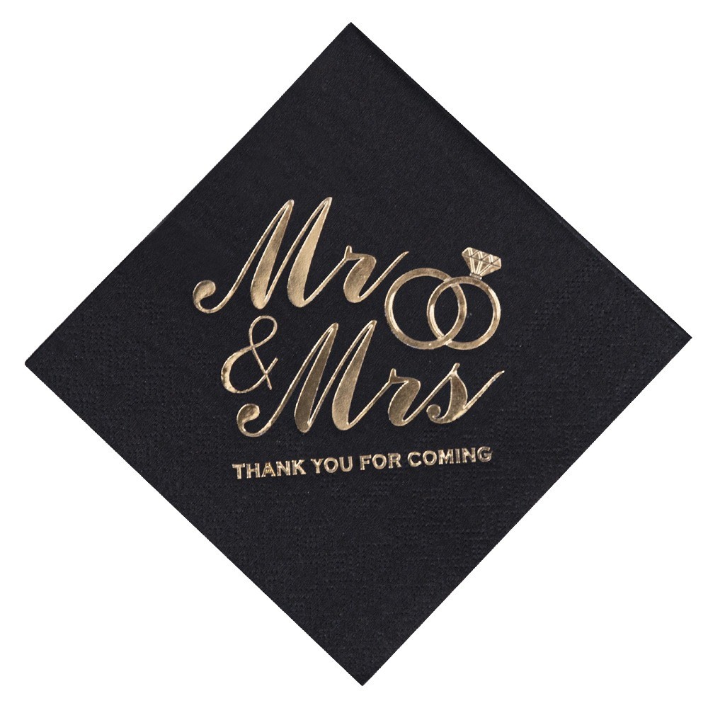 100 Pcs/Set Wedding Paper Cocktail Napkins Serviettes Mr & Mrs Party Table Decor gallery