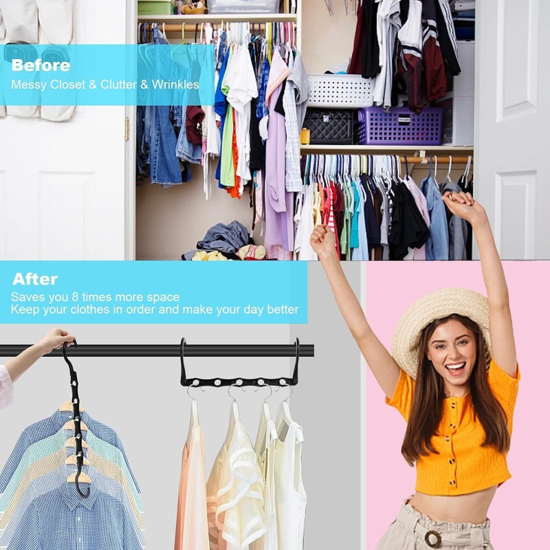 10 Pack Magic Hangers Space Saving Hangers Closet Space Saver Hanger Organizer gallery
