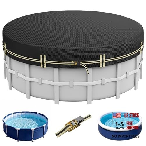 12 FT Round Pool Covers for Above Ground Pools, 500D Pool Solar Cover with gallery