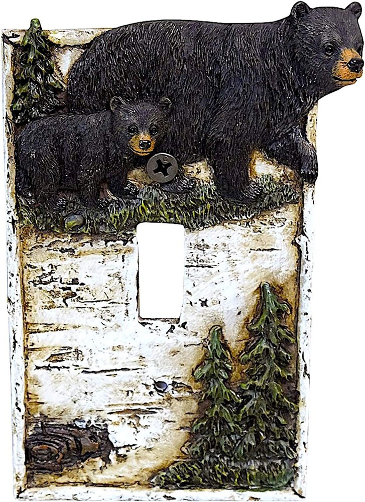 Bear Single Toggle Light Switch Cover Wall Plate Cabin Lodge Log Home Decor