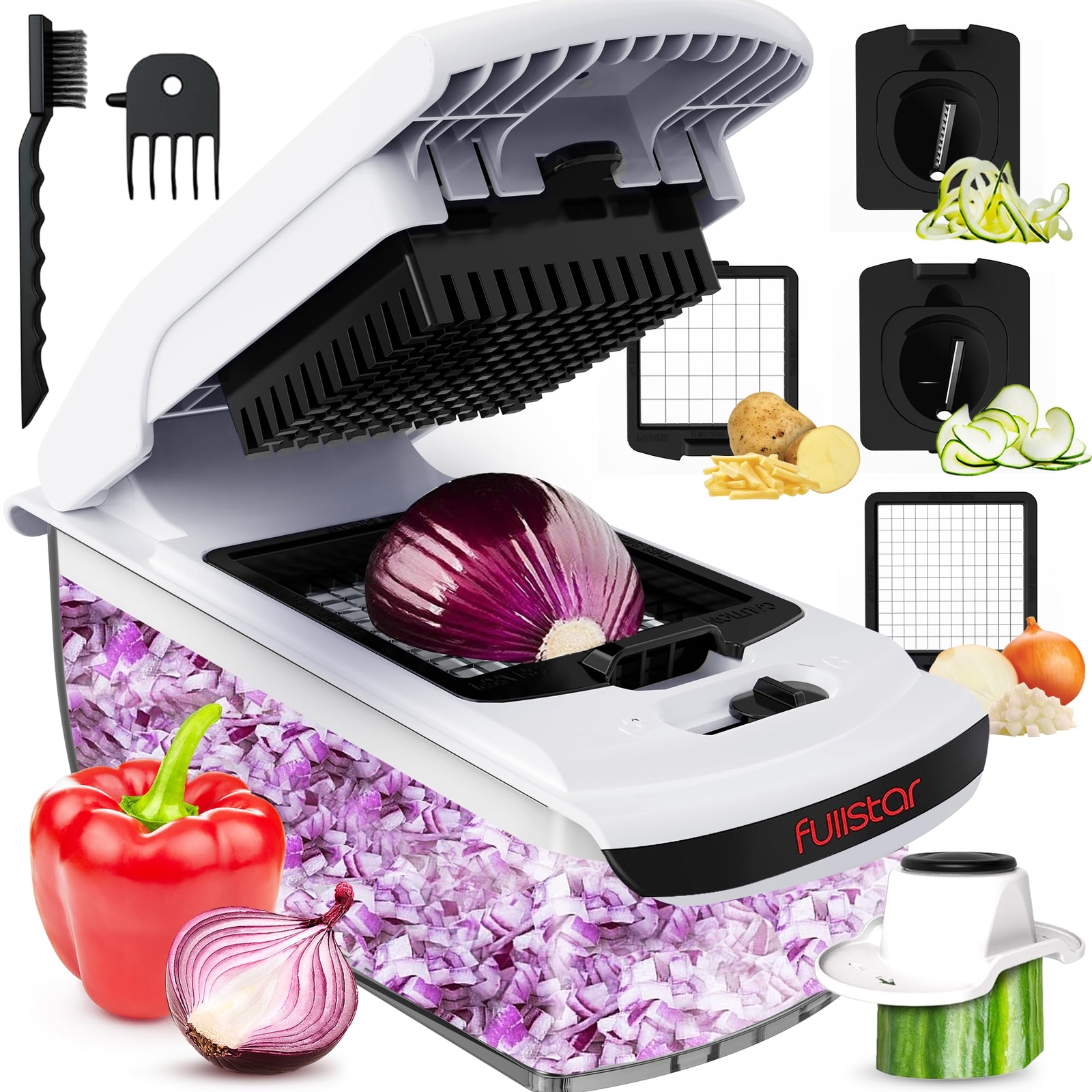 Fullstar Vegetable Chopper - Spiralizer Vegetable Slicer - Onion Chopper with... gallery