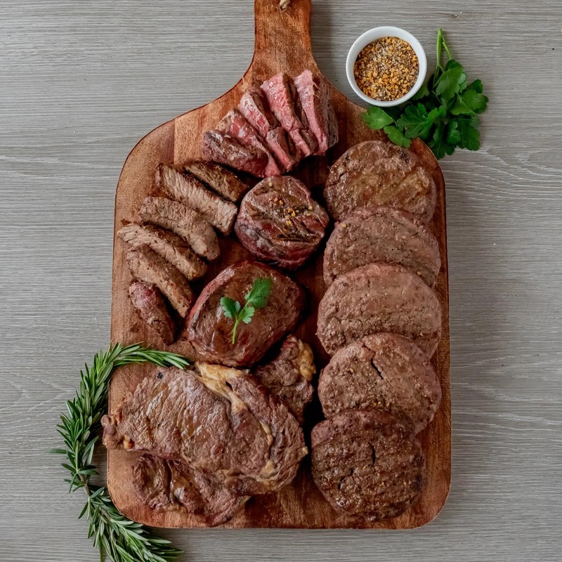 PREMIUM ANGUS BEEF Assortment USDA CHOICE 16-Packs 8 lbs Total Uncooked Frozen gallery