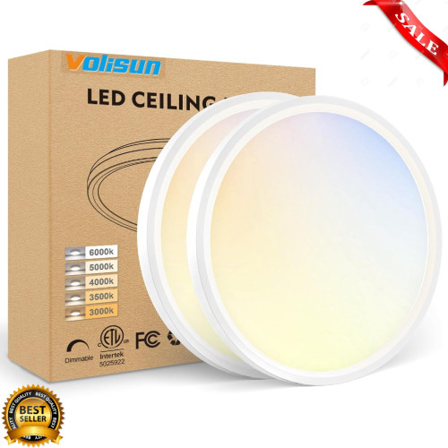 2Pack Led Flush Mount Ceiling Light Lamp Surface Fixture 3000k 4000k 6500k 5 CCT