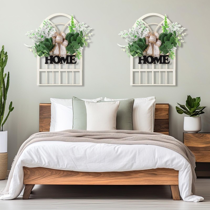 2 Pcs Rustic Window Frame Wall Decor 11 x 15.7 Inch Farmhouse Decor Wood Fram... gallery