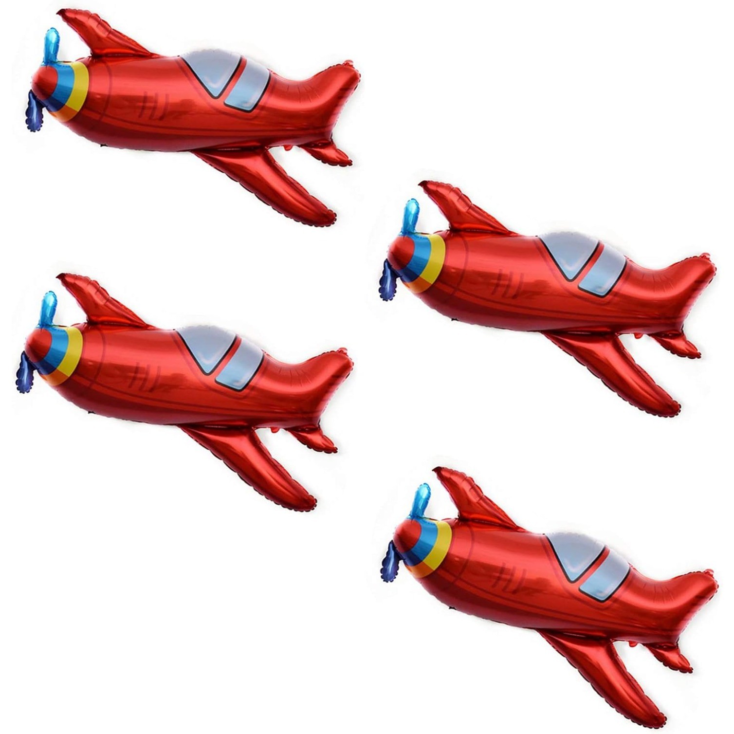 4Pcs 37x31'' Large Red Airplane Helicopter Plane Foil Balloon Adventure Themed gallery
