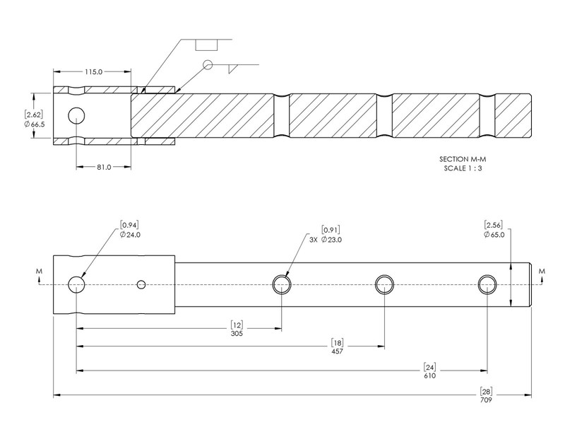 Auger Extension, 24 in. Variable, 2-9/16 in. Round gallery